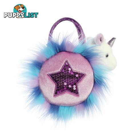 Cotton Candy -  Fancy Pals Unicorn In Purple Fluffy Star Bag - Ccfp305 - 9353468012797