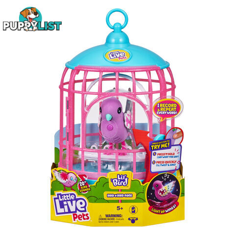 Little Live Pets -  Lil  Bird & Bird Cage   Polly Pearl - Mj26404 - 630996264041