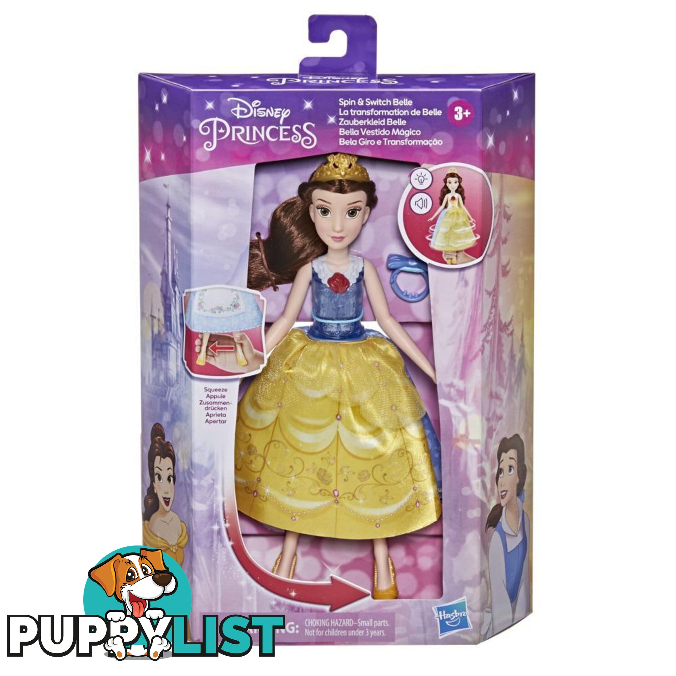 Disney Princess Belle Fashion Doll Spin & Switch Hbf15405l00 - 5010993838486