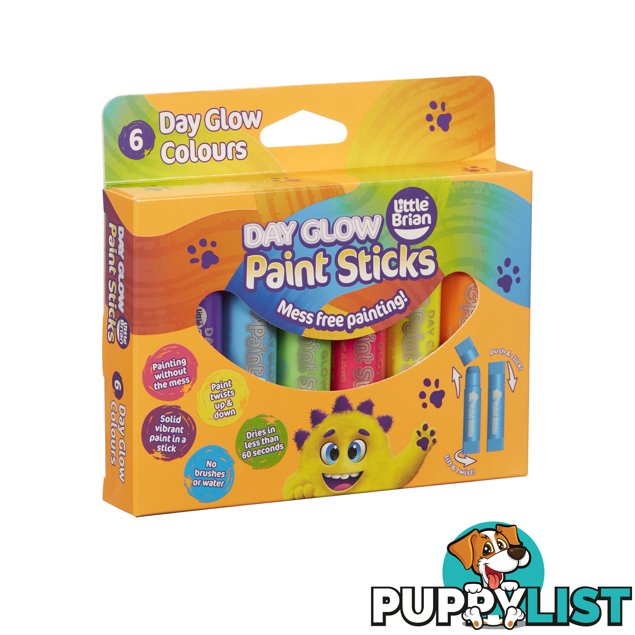 Little Brian - Paint Sticks Day Glow 6 Pack - Mdltb200 - 5051170611188