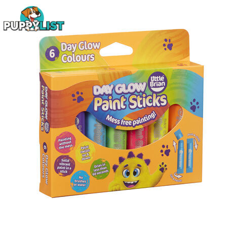 Little Brian - Paint Sticks Day Glow 6 Pack - Mdltb200 - 5051170611188