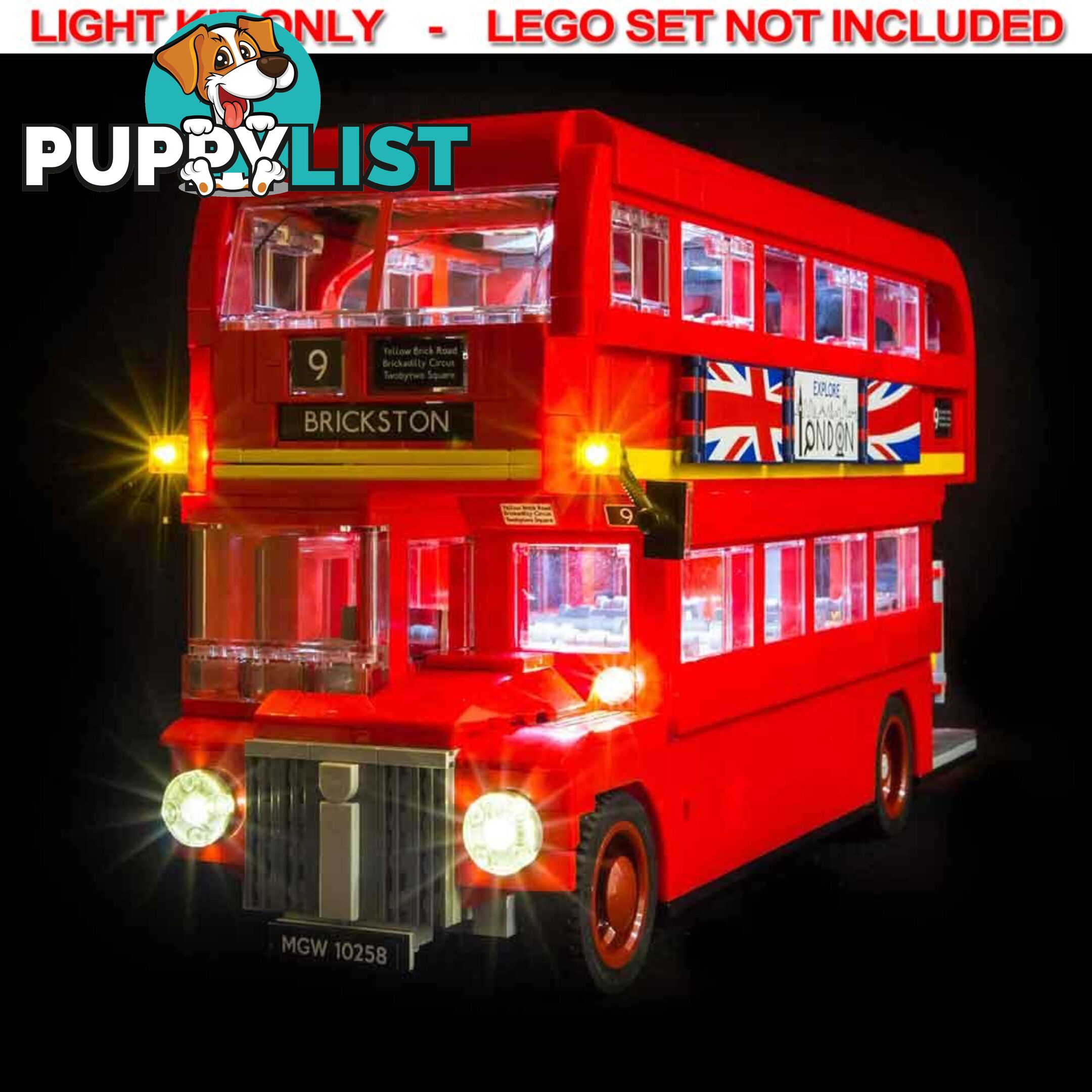 LIGHT KIT for LEGO London Bus 10258 - Light My Bricks - 793591188102