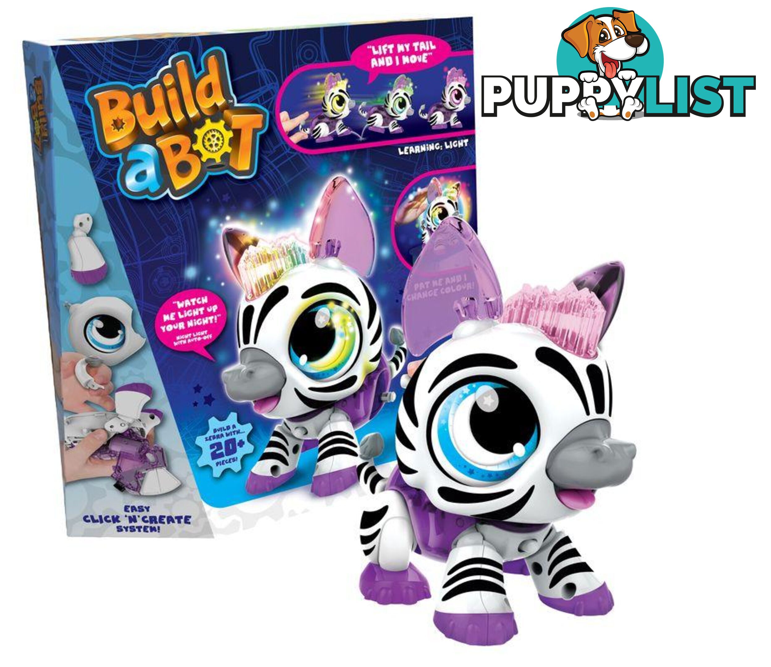 Build A Bot Pet Robot Light Up Zebra Cf170839 - 9314812170839