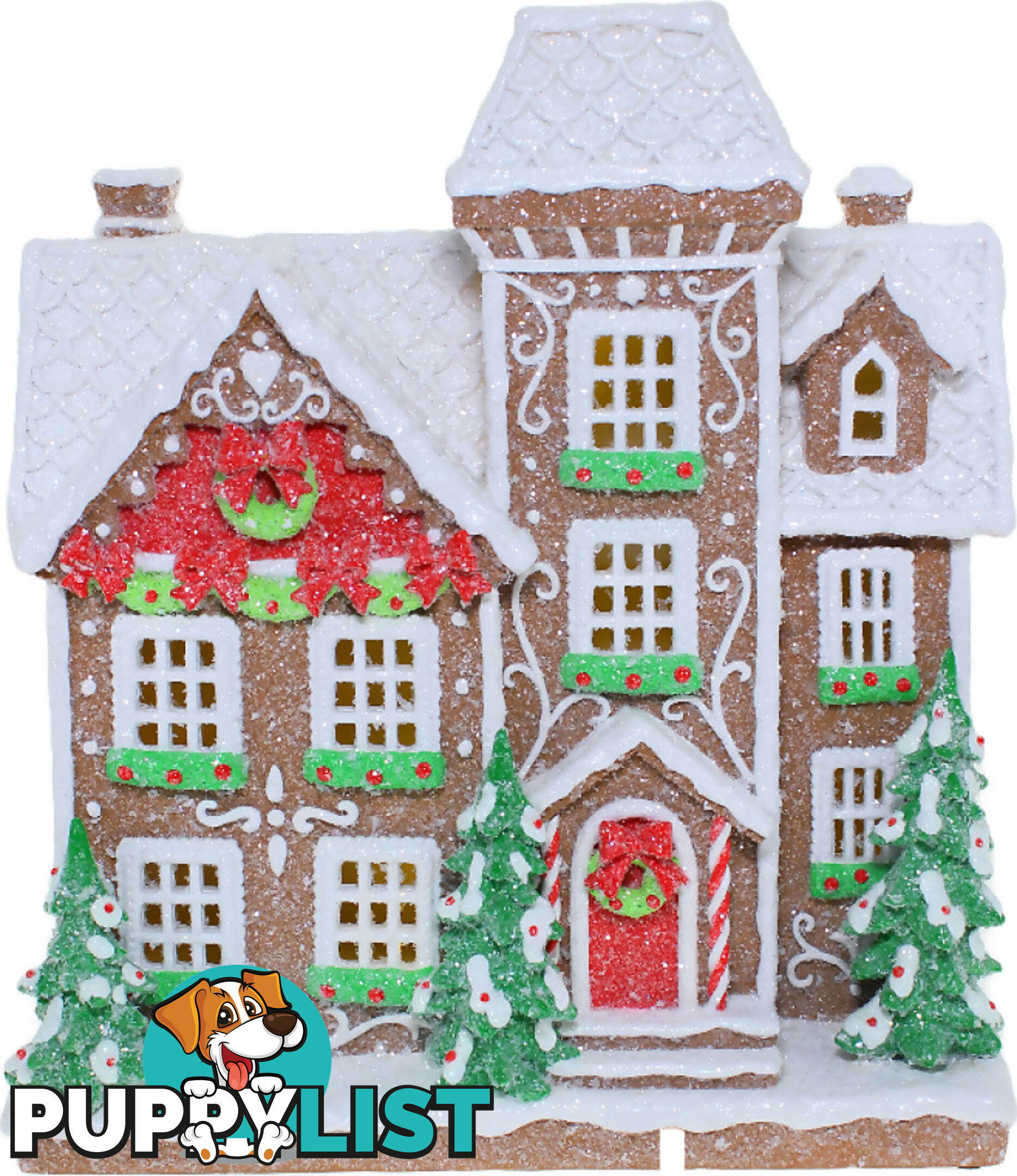 Cotton Candy - Xmas Led Gingerbread Townhouse 35cm Statue - Ccxswt05 - 9353468019352