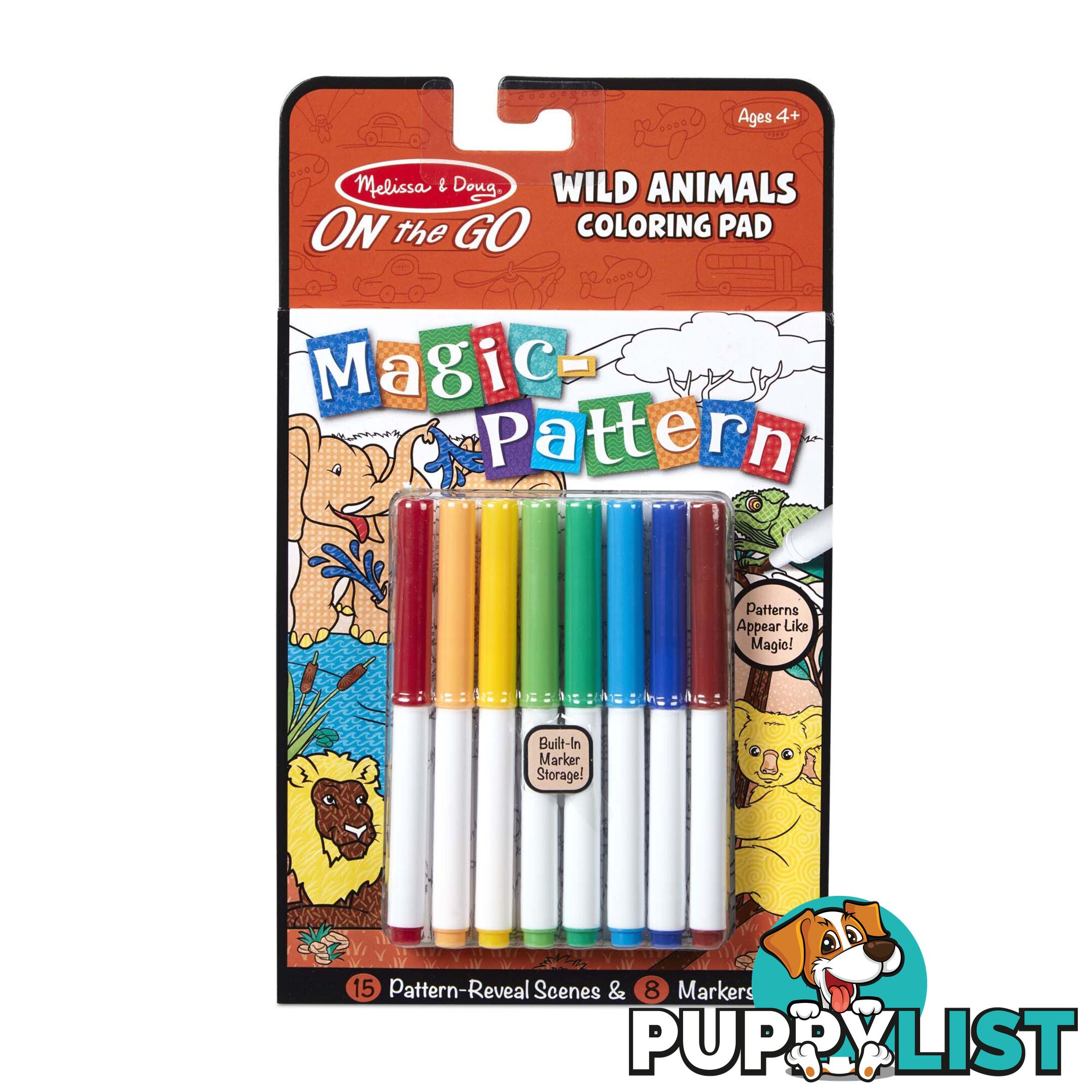 Melissa & Doug - Magic-pattern - Wild Animals Colouring Pad - On The Go Travel Activity Mdmnd30312 - 0000772303125