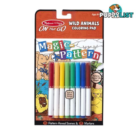 Melissa & Doug - Magic-pattern - Wild Animals Colouring Pad - On The Go Travel Activity Mdmnd30312 - 0000772303125