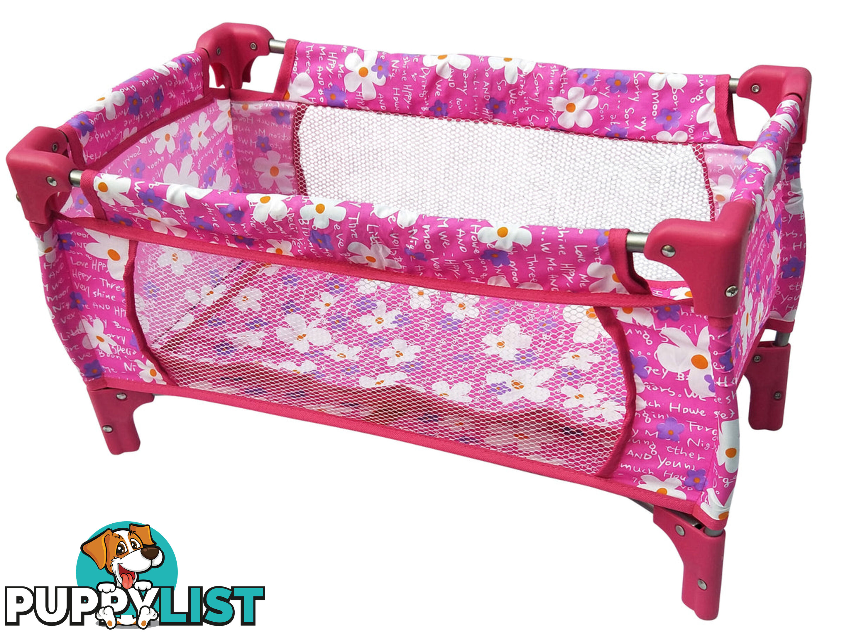 Playworld - Doll Travel Cot Pink Art64741 - 9329011709681