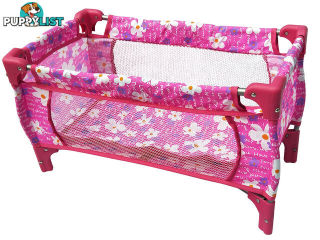 Playworld - Doll Travel Cot Pink Art64741 - 9329011709681