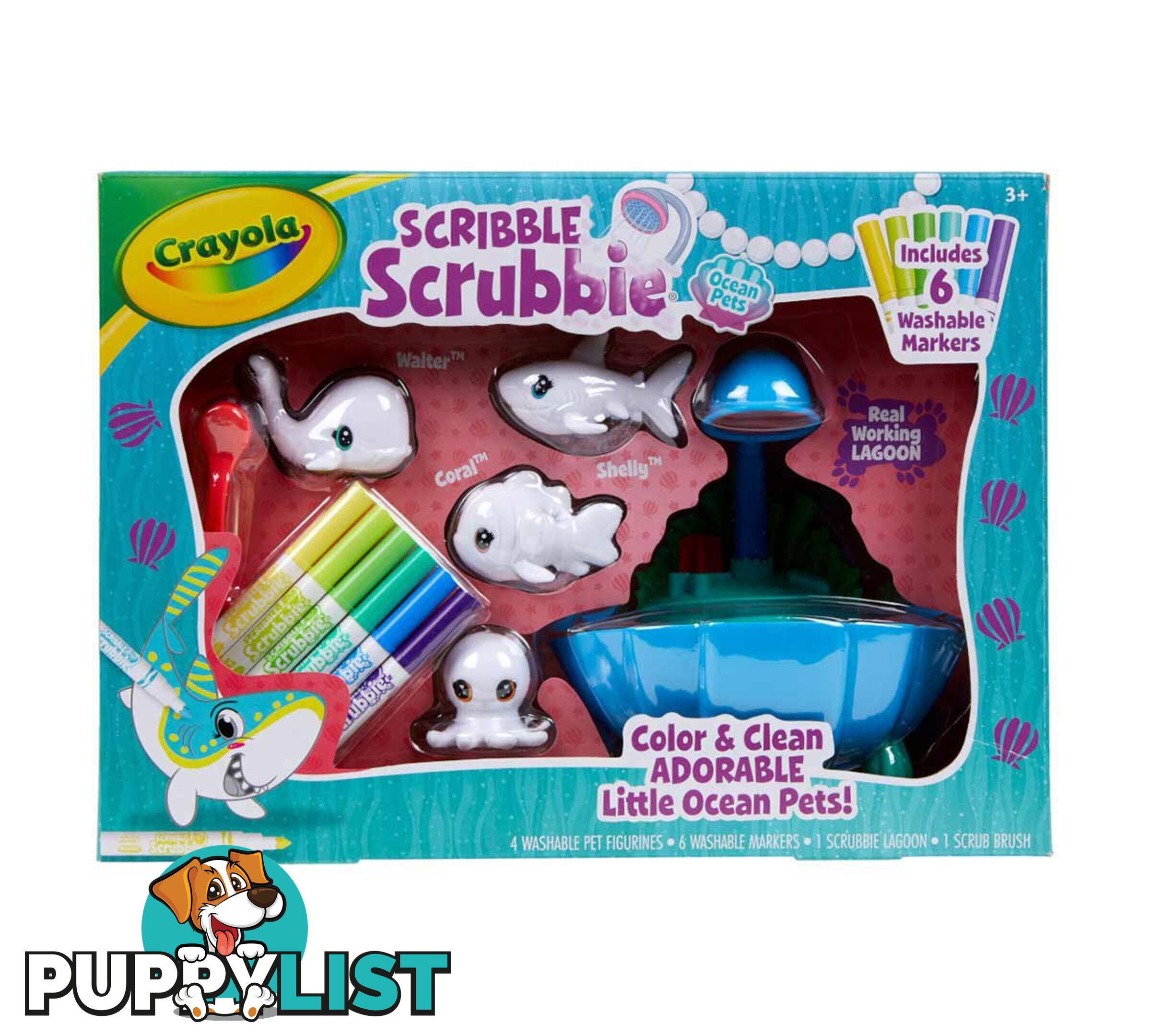 Crayola - Scribble Scrubbie Pets Blue Lagoon Playset- Bs747441 - 71662074418