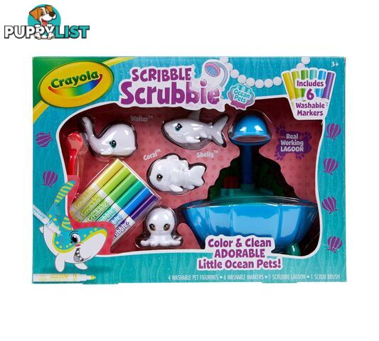 Crayola - Scribble Scrubbie Pets Blue Lagoon Playset- Bs747441 - 71662074418