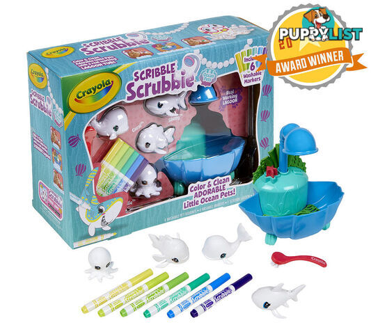 Crayola - Scribble Scrubbie Pets Blue Lagoon Playset- Bs747441 - 71662074418