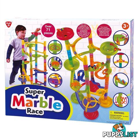 Super Marble Race Playset - 71 Pieces Playgo Toys Ent. Ltd Art28709 - 4892401093165