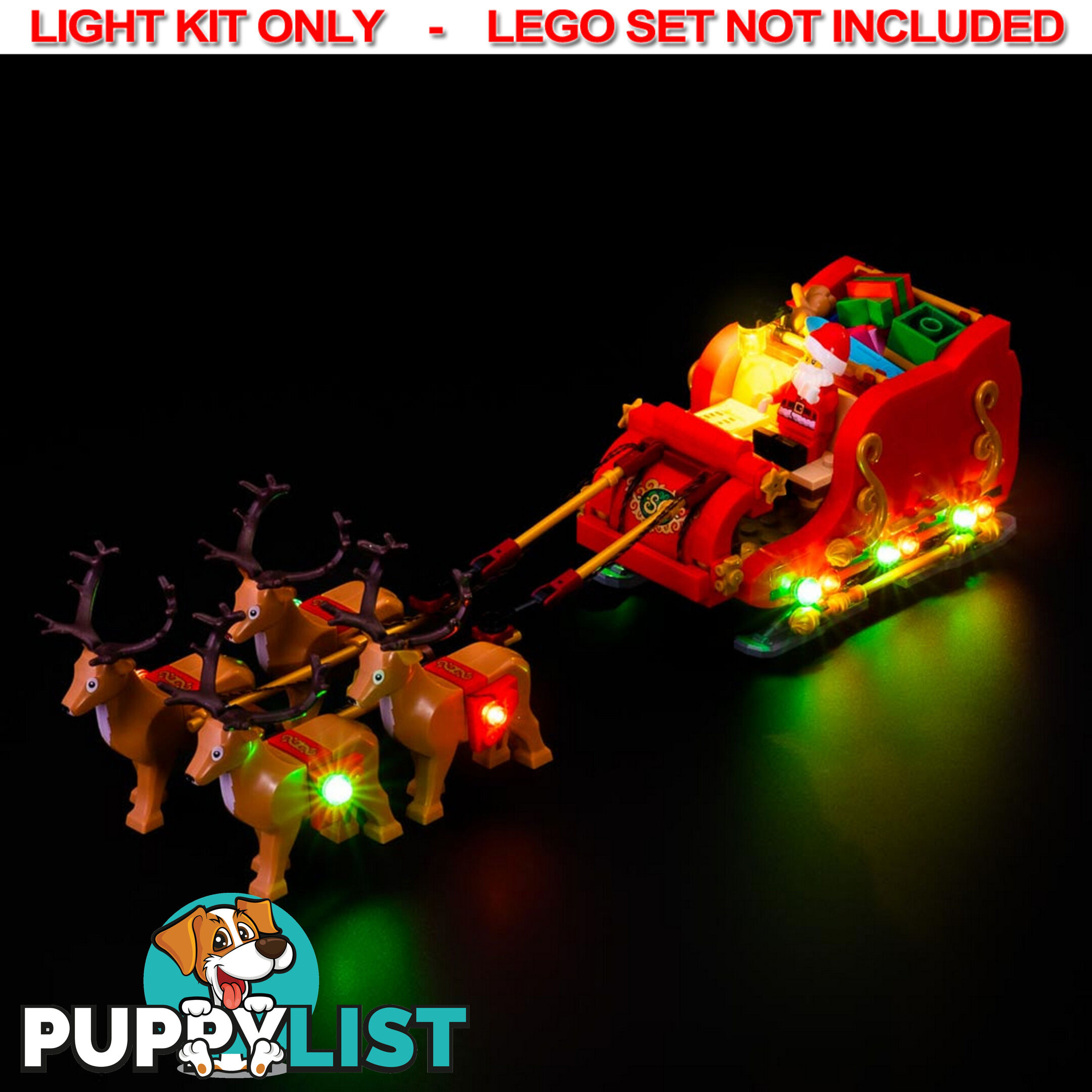 LIGHT KIT for LEGO Santa's Sleigh 40499 - Light My Bricks - 754523893648