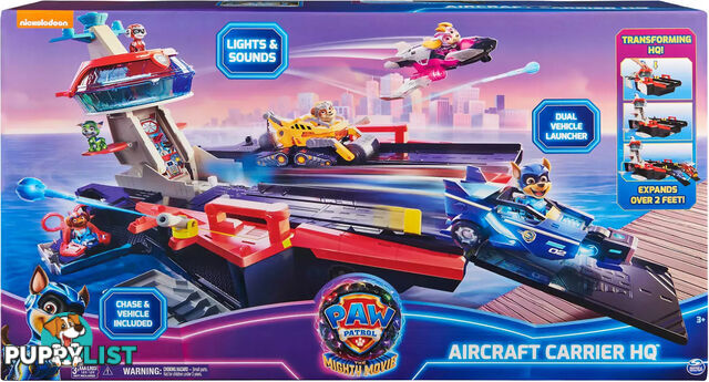 Paw Patrol - Paw Patrol The Mighty Movie Aircraft Carrier Hq - Spin Master - Si6067075 - 778988467152