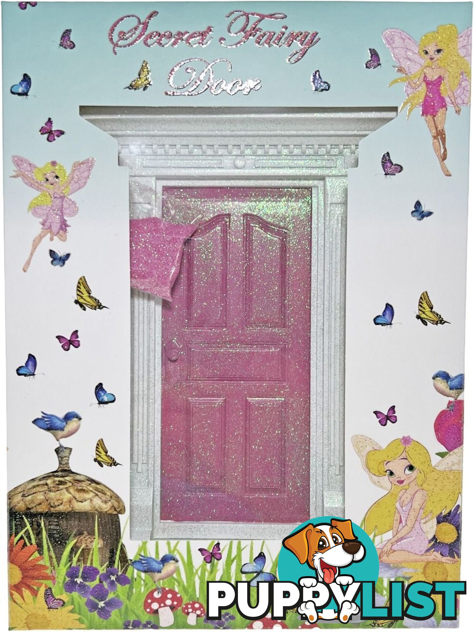 Cotton Candy -  Dark Pink Glitter Secret Fairy Door - Ccfv102 - 9324641379310