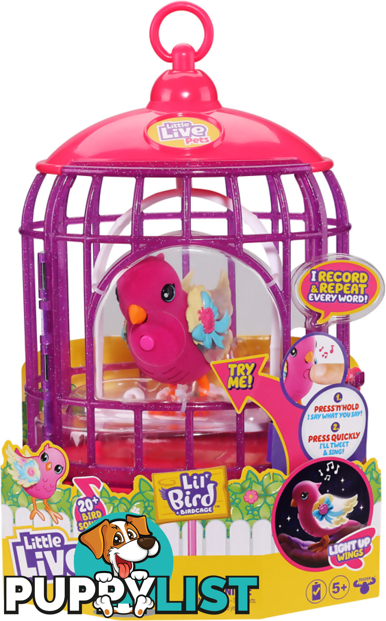 Little Live Pets - Lil' Bird & Bird Cage - Tiara Twinkles - Mj26457 - 630996264577