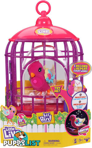 Little Live Pets - Lil' Bird & Bird Cage - Tiara Twinkles - Mj26457 - 630996264577