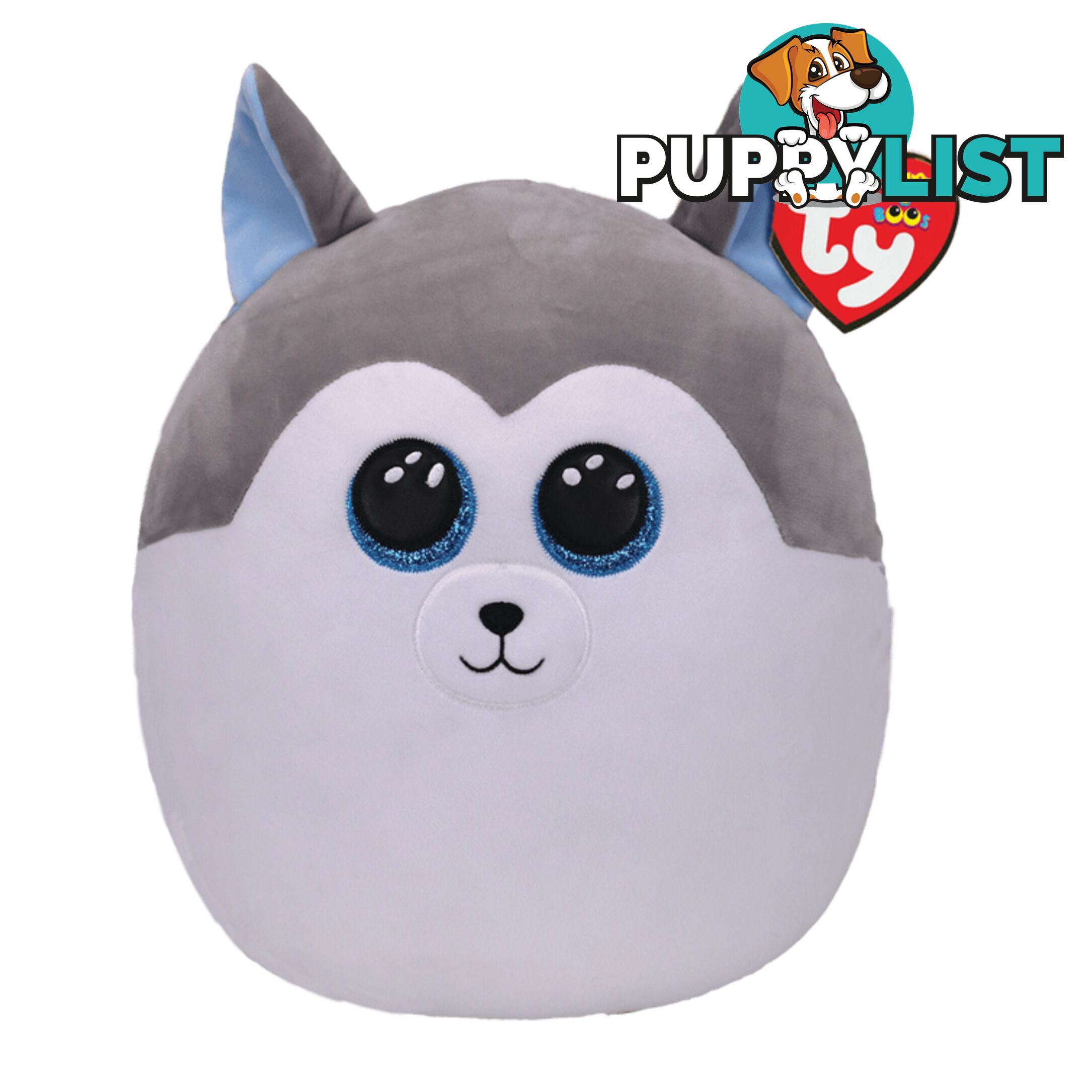 Ty Squish-a-boos - Slush - Grey And White Husky 25cm 39293 - 008421392933