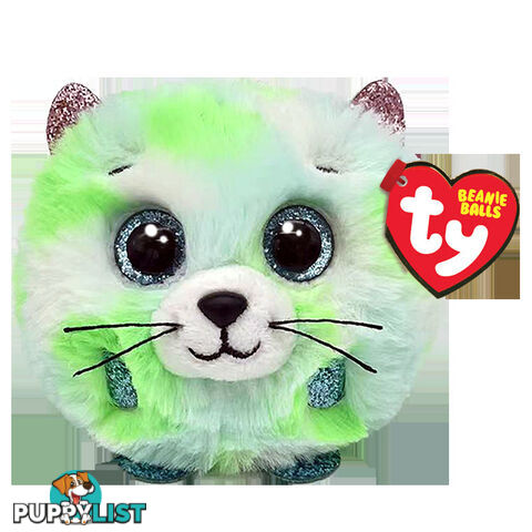 Ty Beanie Boos Balls - Evie Green Cat - Puffies - Bg42537 - 008421425372