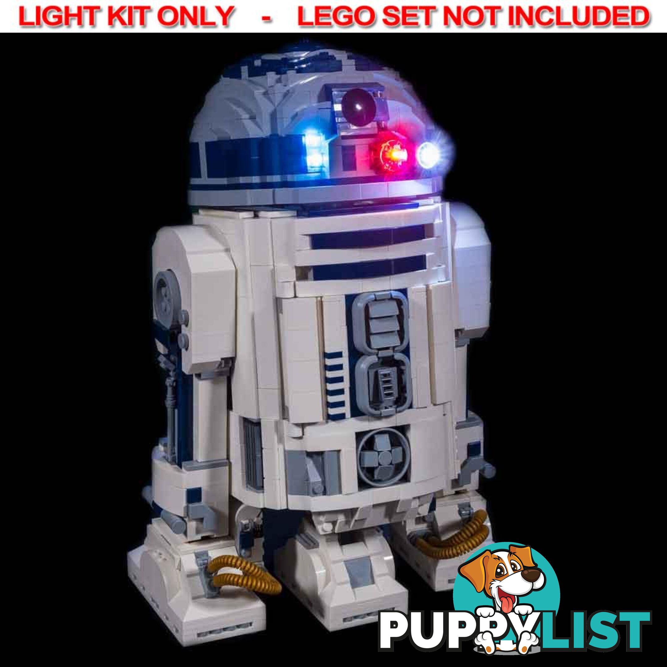 LIGHT KIT for LEGO R2-D2 75308 Light and Sound Kit - Light My Bricks - 744109767364