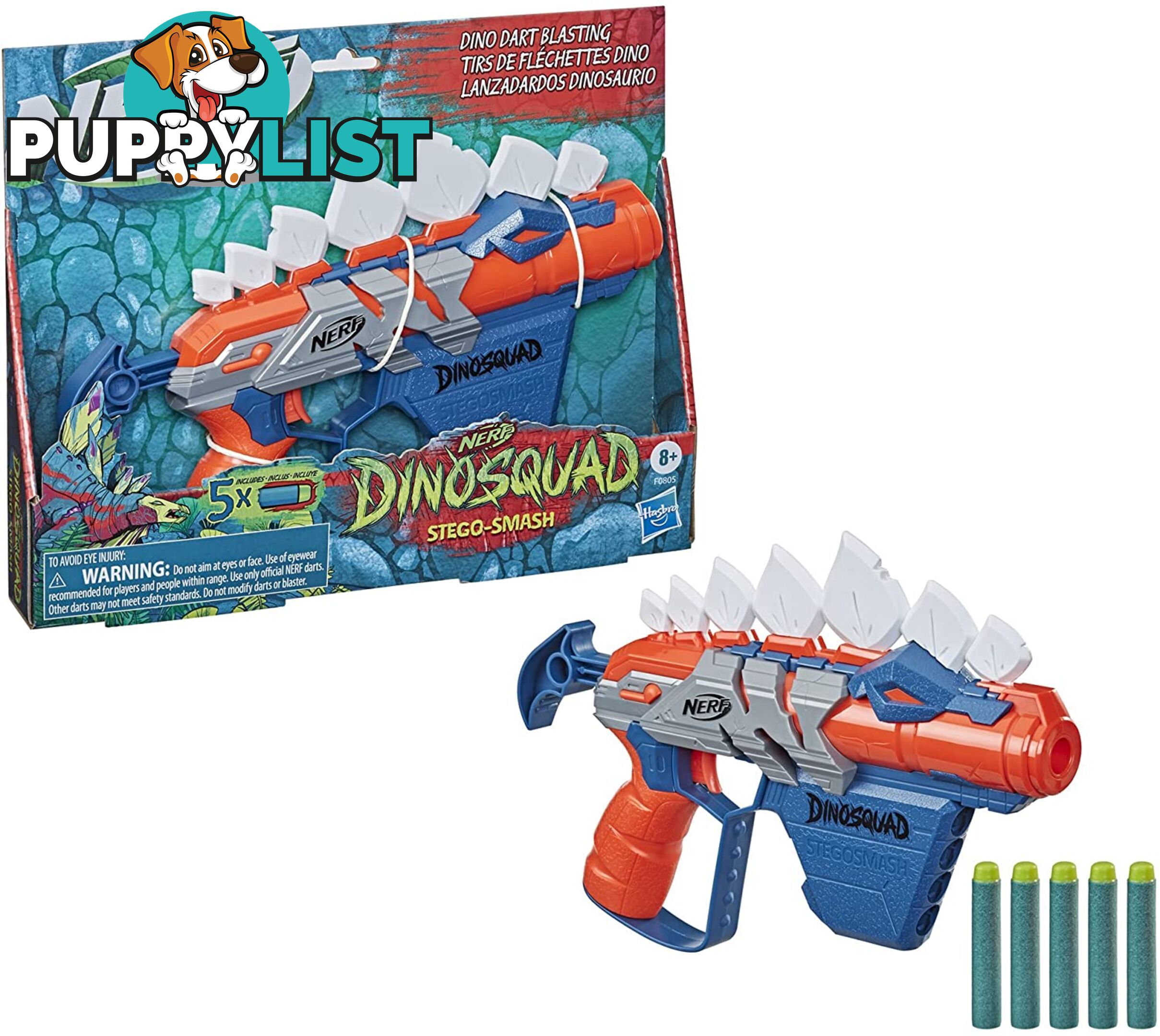 Nerf Dinosquad Stegosmash Dart Blaster Dinosaur Design Stegosaurus Spikes Hasbro Hbf08052210 - 630509990962