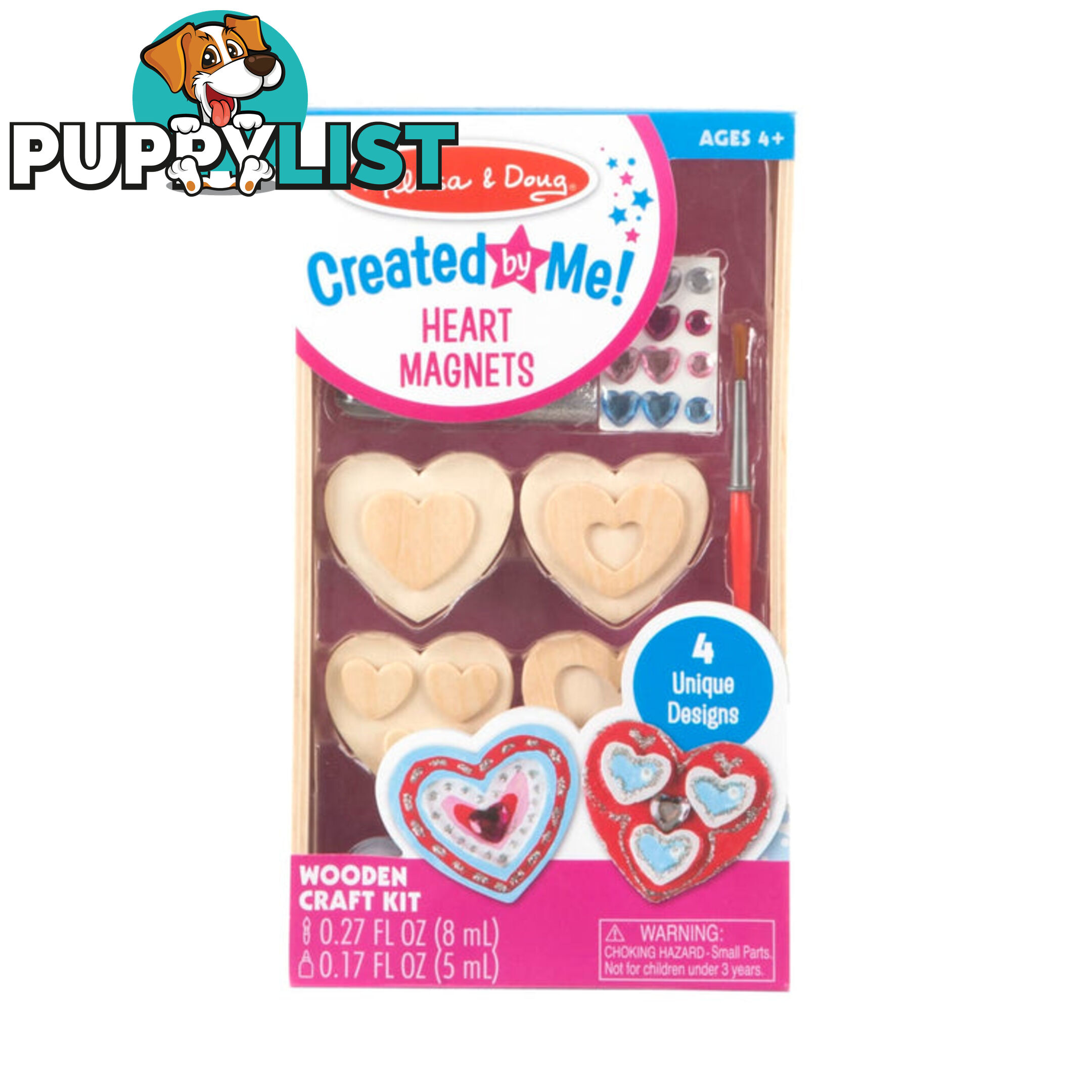 Melissa & Doug - Created By Me! Heart Magnets Wooden Craft Kit - Mdmnd9643 - 000772096430