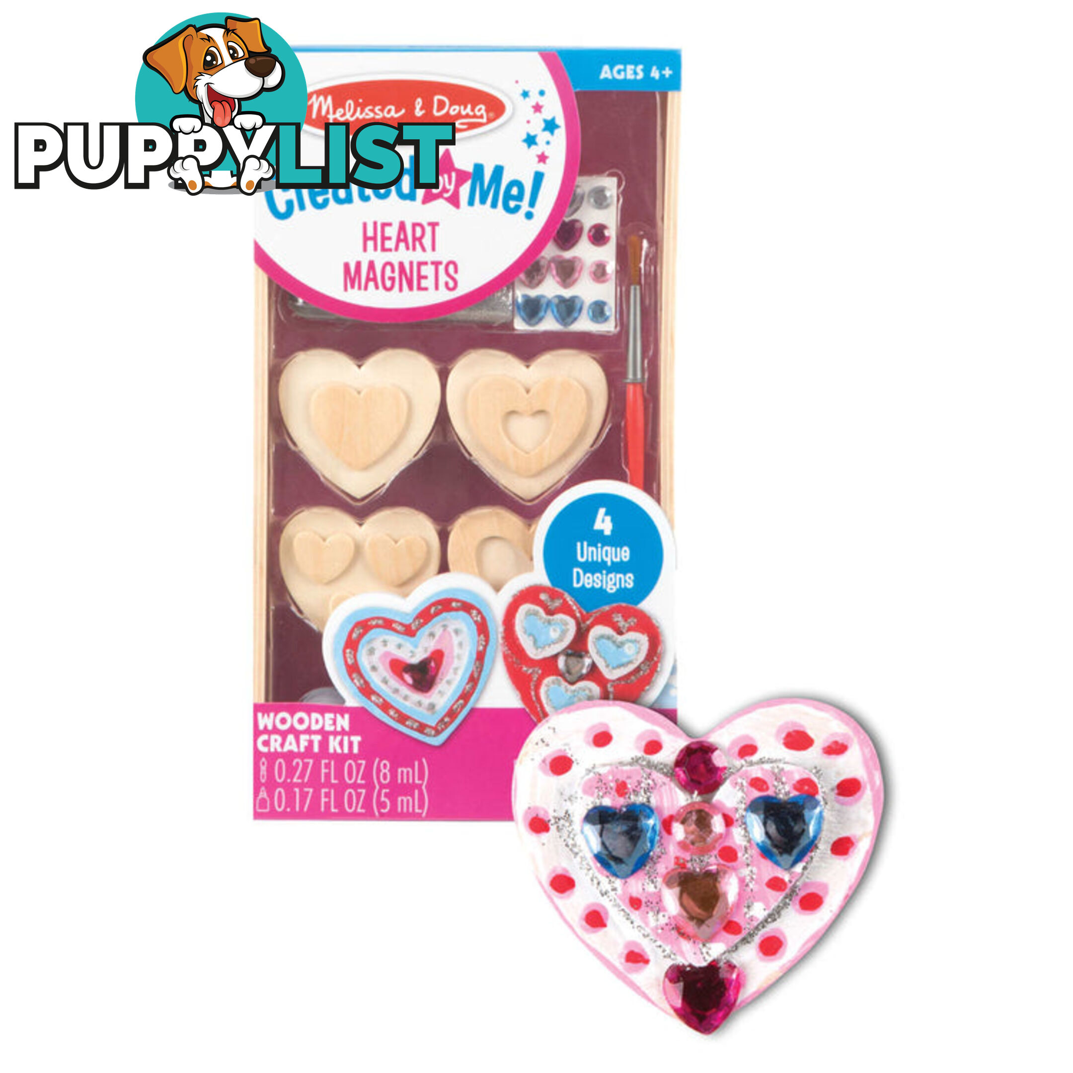 Melissa & Doug - Created By Me! Heart Magnets Wooden Craft Kit - Mdmnd9643 - 000772096430