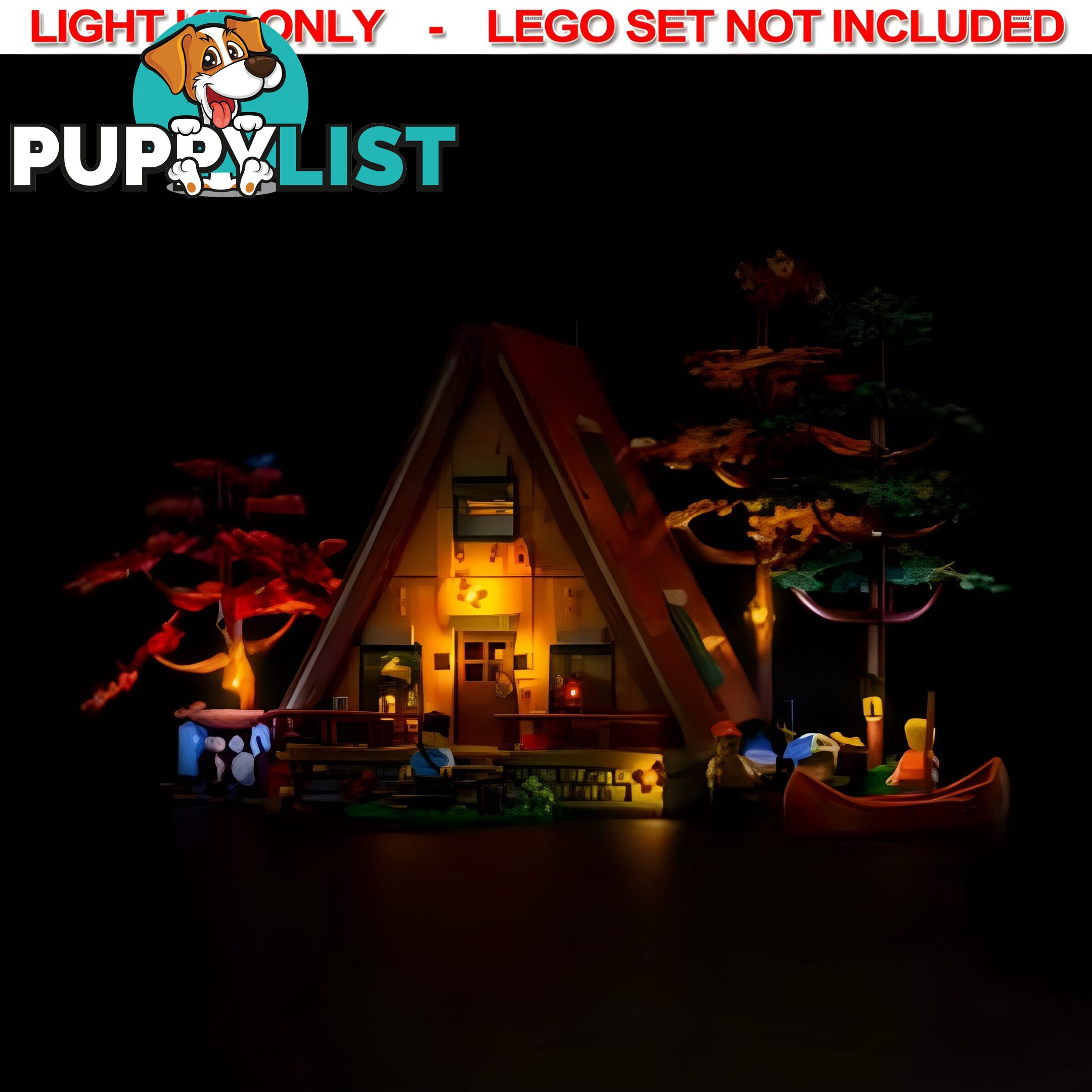 Light Kit For LEGO A-Frame Cabin 21338 - Light My Bricks - Lb75452389386 - 754523893860