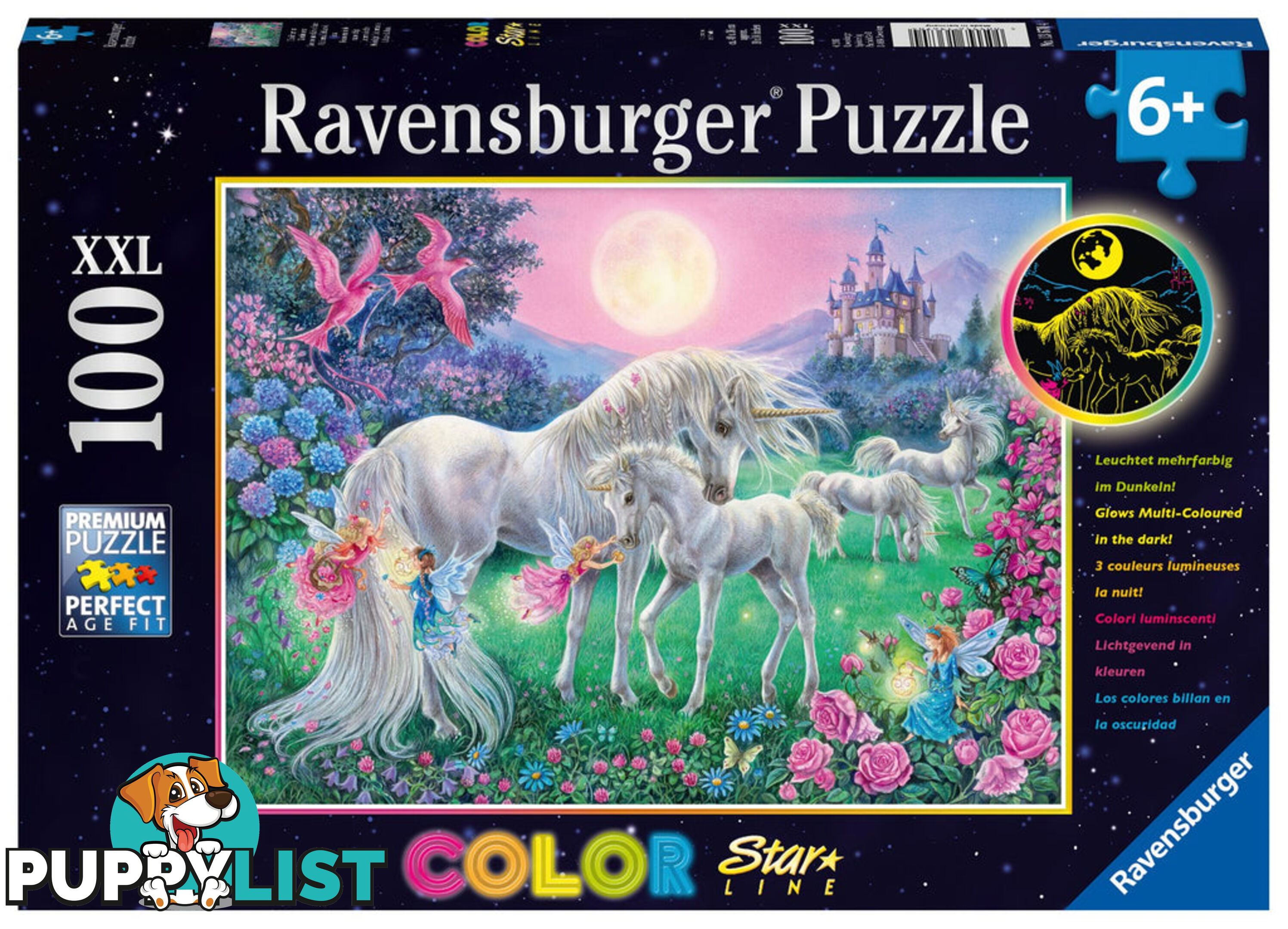 Ravensburger - Unicorns In The Moonlight Jigsaw Puzzle 100pc Xxl - Mdrb13670 - 4005556136704