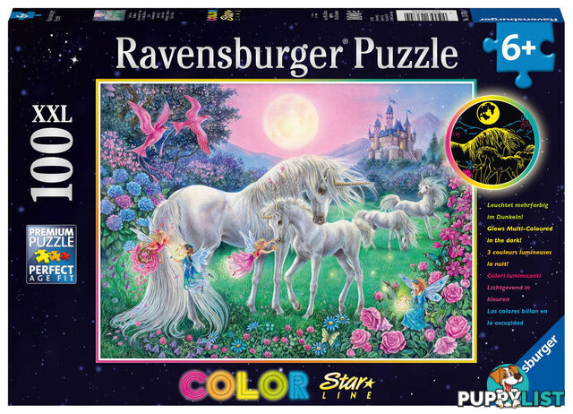 Ravensburger - Unicorns In The Moonlight Jigsaw Puzzle 100pc Xxl - Mdrb13670 - 4005556136704