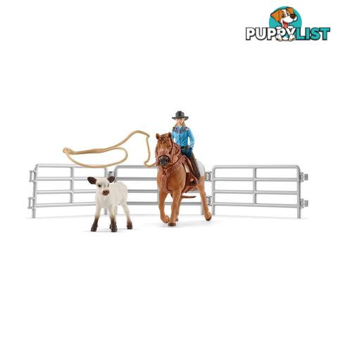 Schleich - Cowgirl Team Roping Fun Playset - Mdsc42577 - 4059433473048