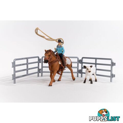 Schleich - Cowgirl Team Roping Fun Playset - Mdsc42577 - 4059433473048