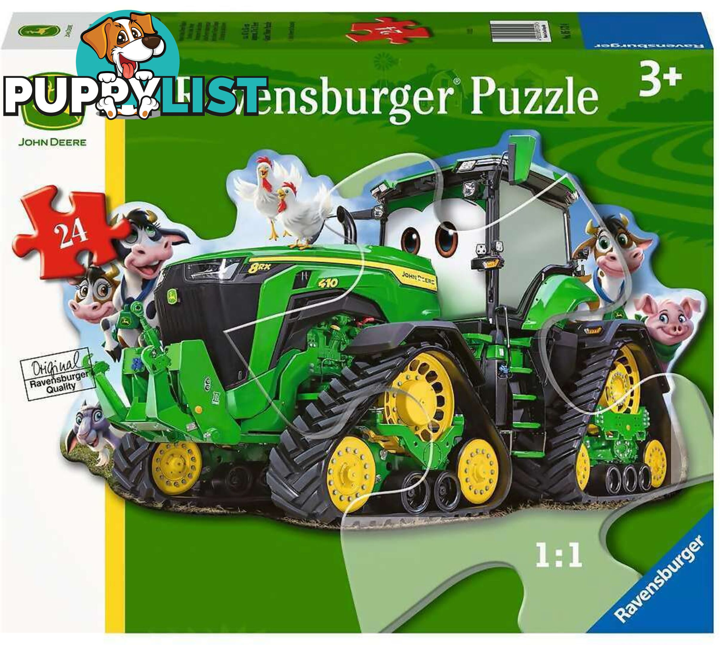 Ravensburger - John Deere Tractor Shaped Floor Jigsaw Puzzle 24pc - Mdrb05172 - 4005556051724