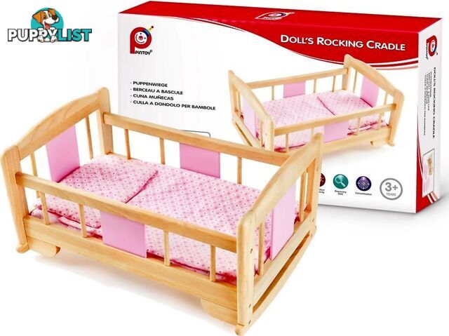 Dolls Rocking Cradle - Pintoy Wooden Toys - Jdpin028319 - 6943478028319