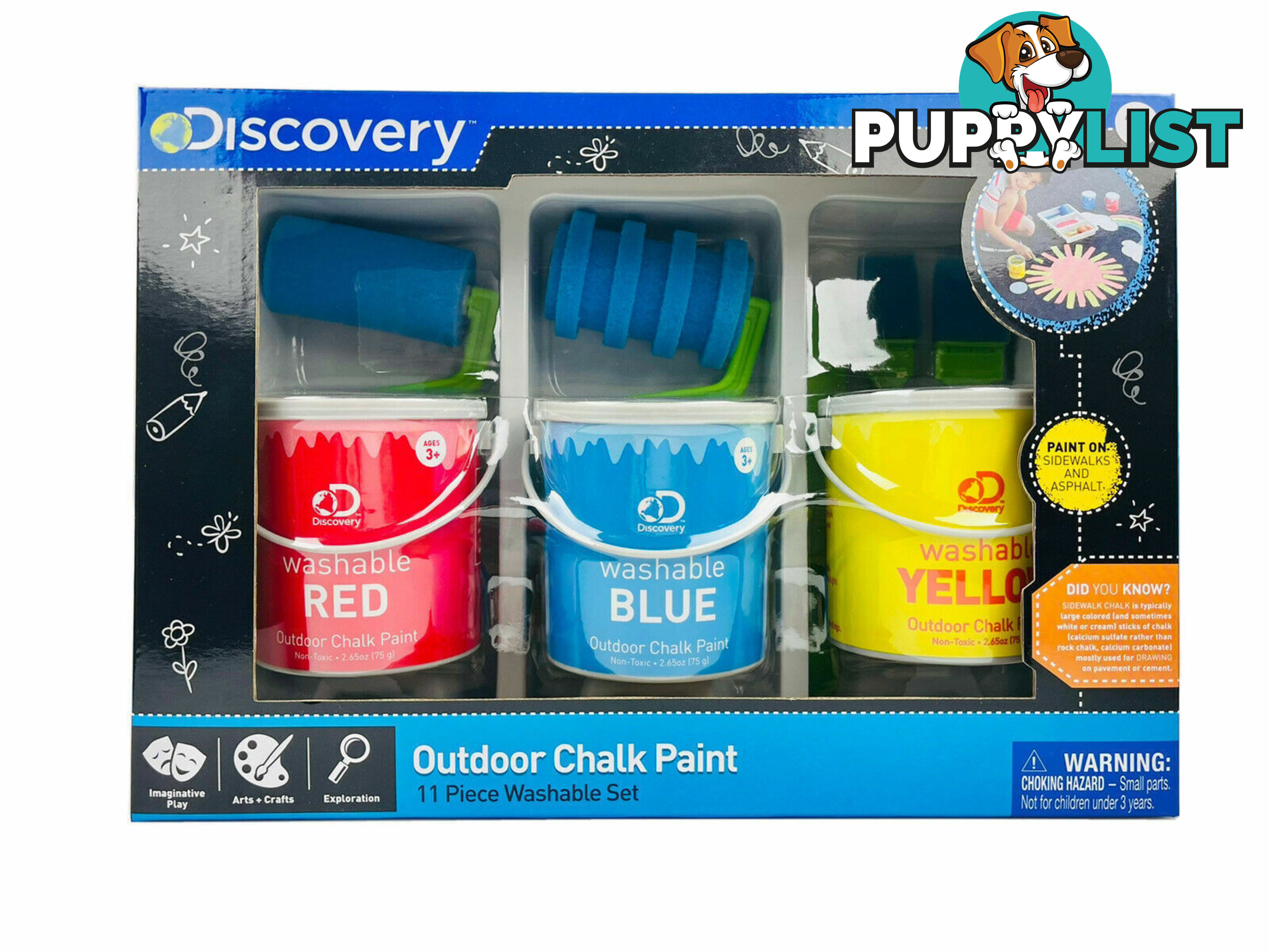 Discovery Kids - Outdoor Chalk Paint Set Washable - Mz6000384 - 4894088038583