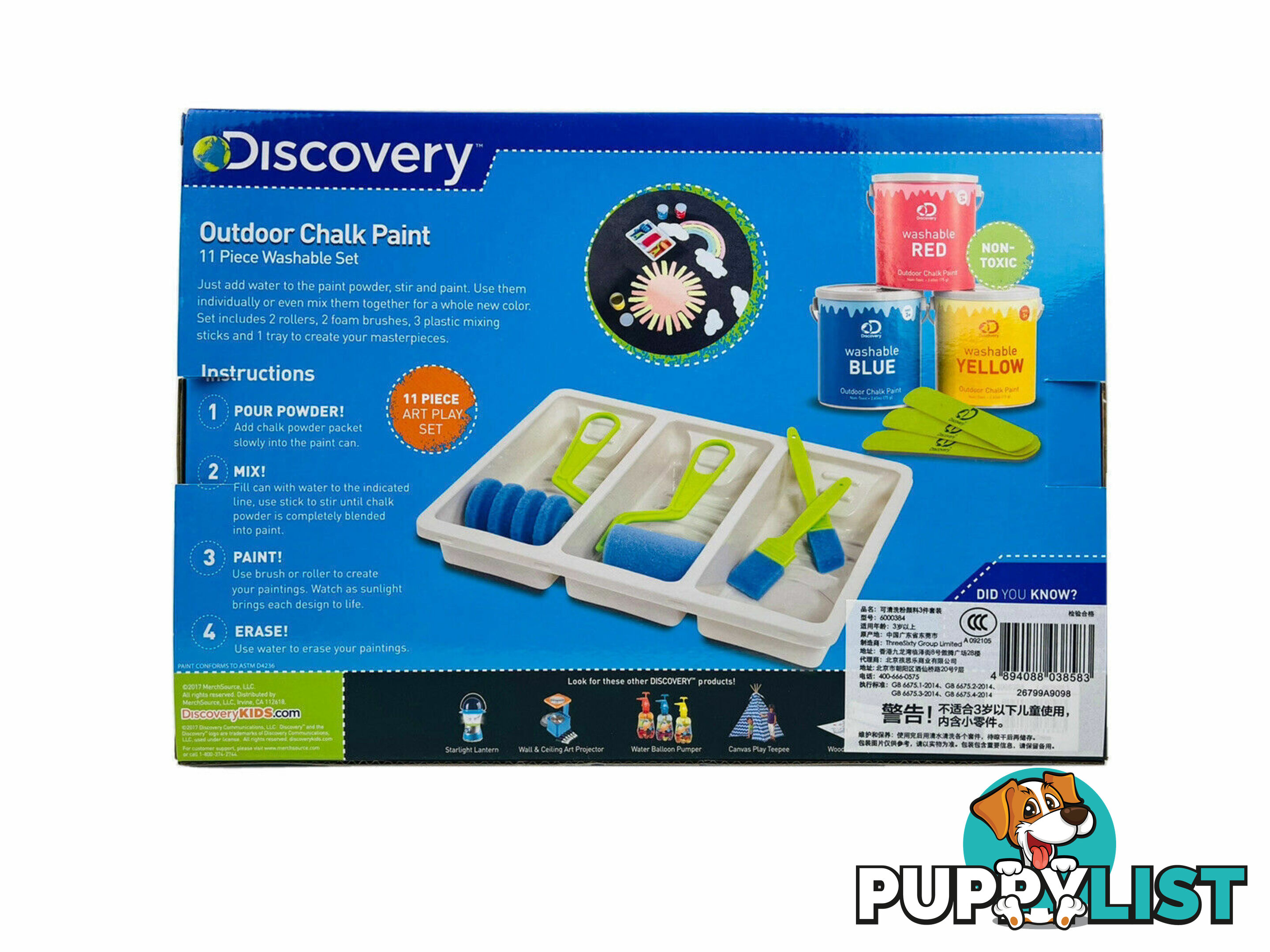 Discovery Kids - Outdoor Chalk Paint Set Washable - Mz6000384 - 4894088038583