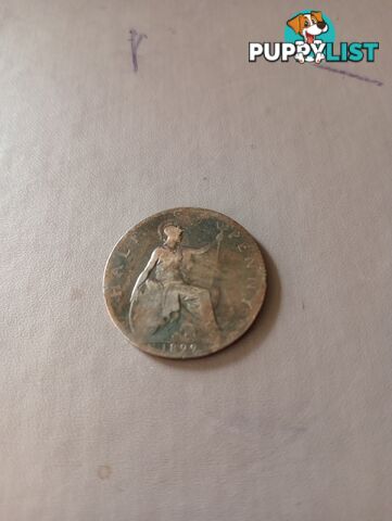 Rare 1899 half penny coin