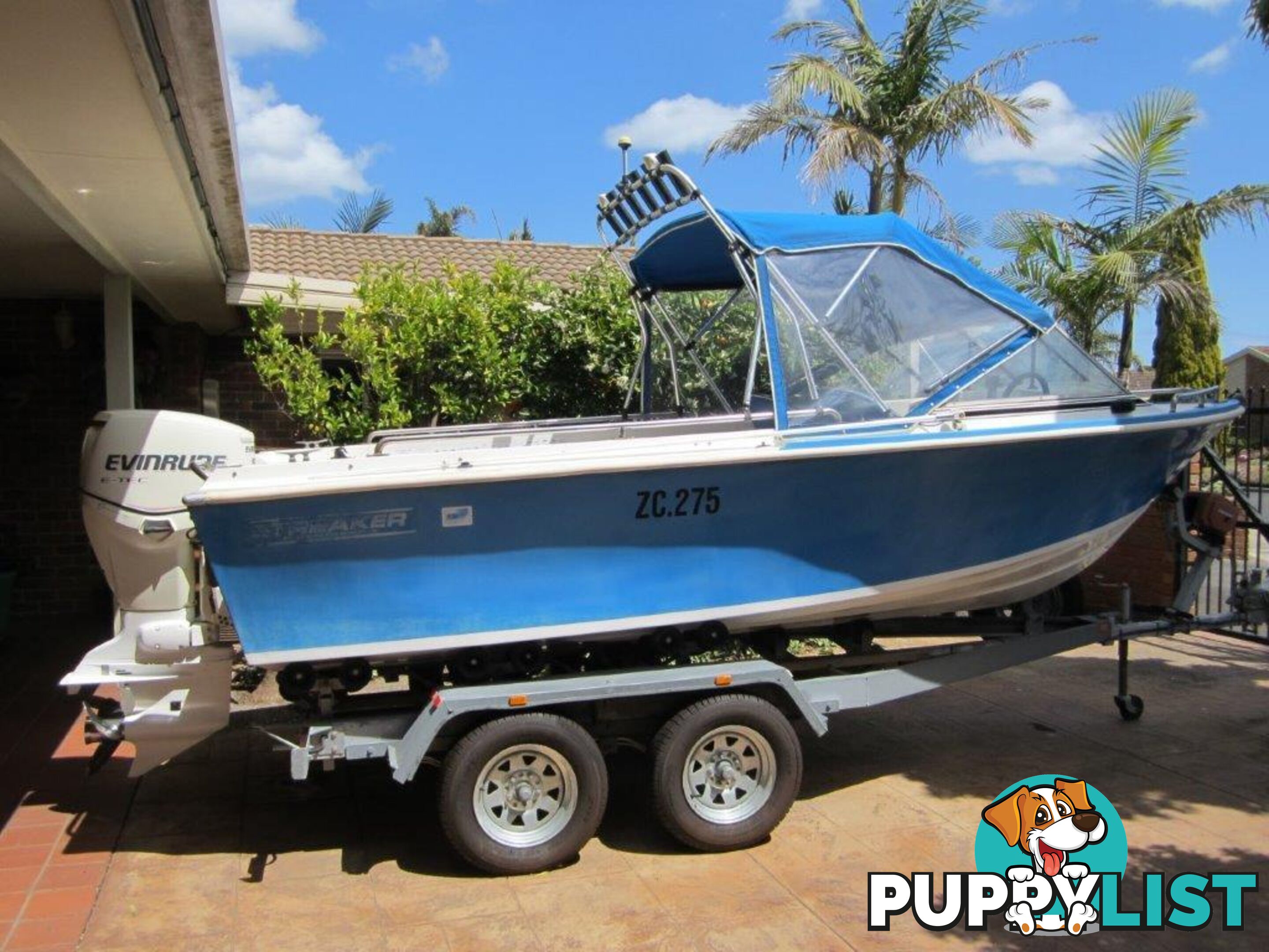 Streaker 5.02 Runabout/Evinrude ETEC Motor/Brooker Tandem Tilt Trailer