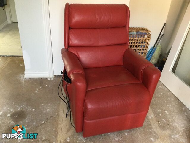 Comfortable red leather armchair
