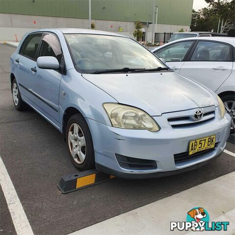 2004 TOYOTA COROLLA ASCENT SECA ZZE122R HATCH, 5 DOORS, 5 SEATS