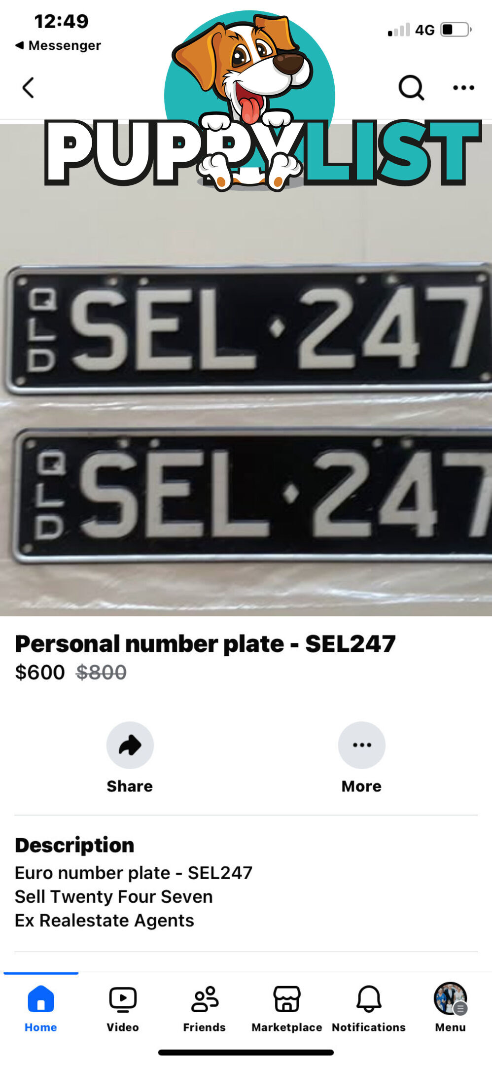 Personal Number Plate SEL 247 -ex Realestate Agent