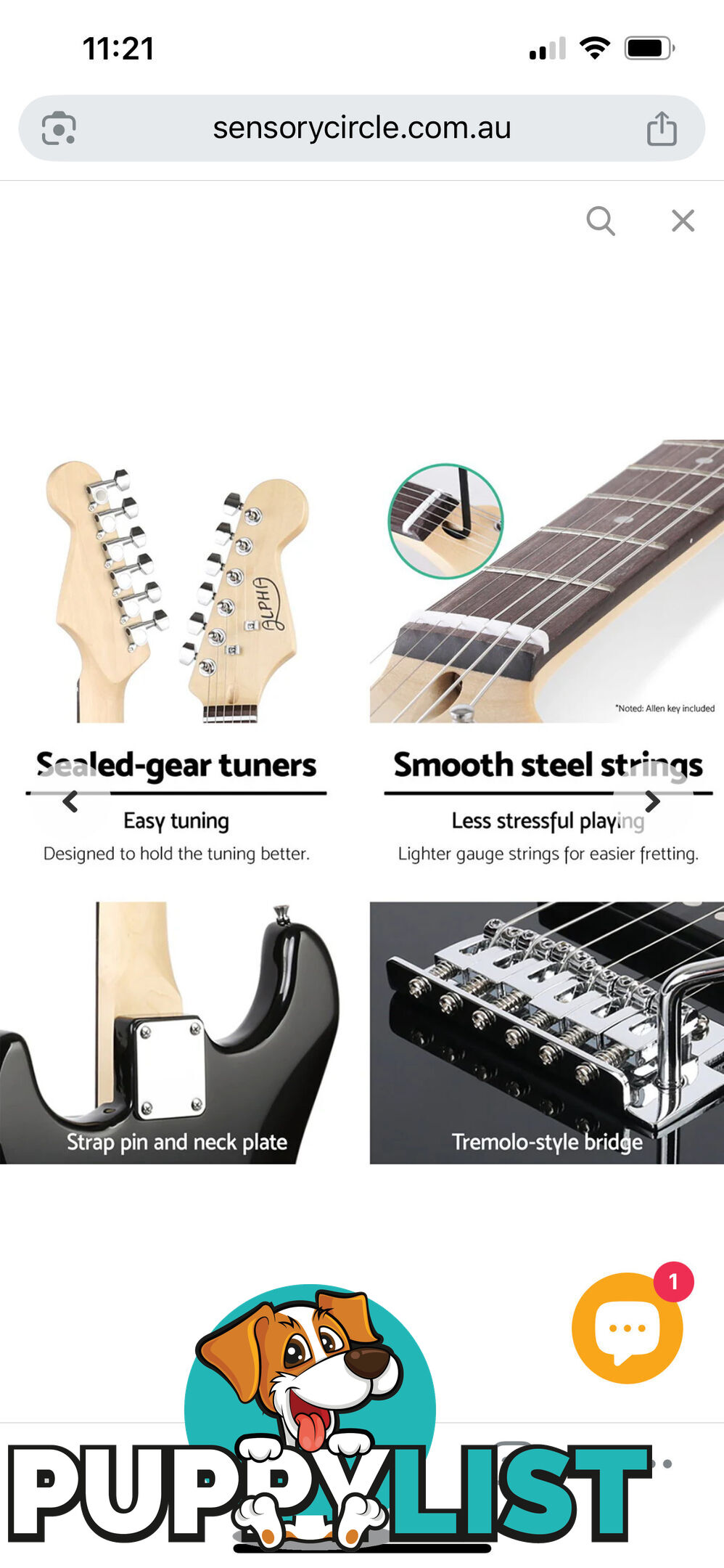 Electric guitar, small amp and hard case