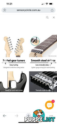 Electric guitar, small amp and hard case