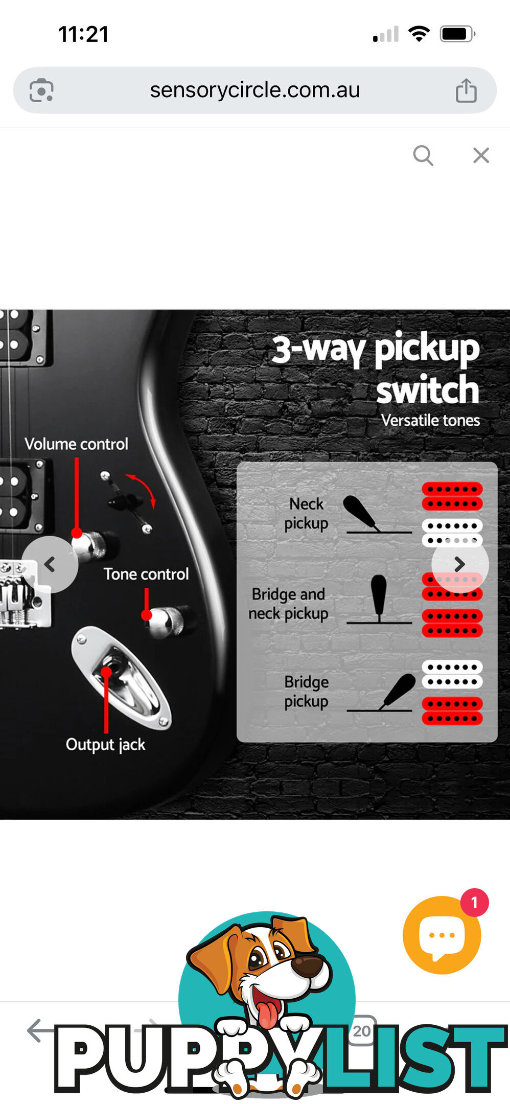 Electric guitar, small amp and hard case