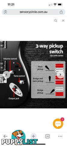 Electric guitar, small amp and hard case