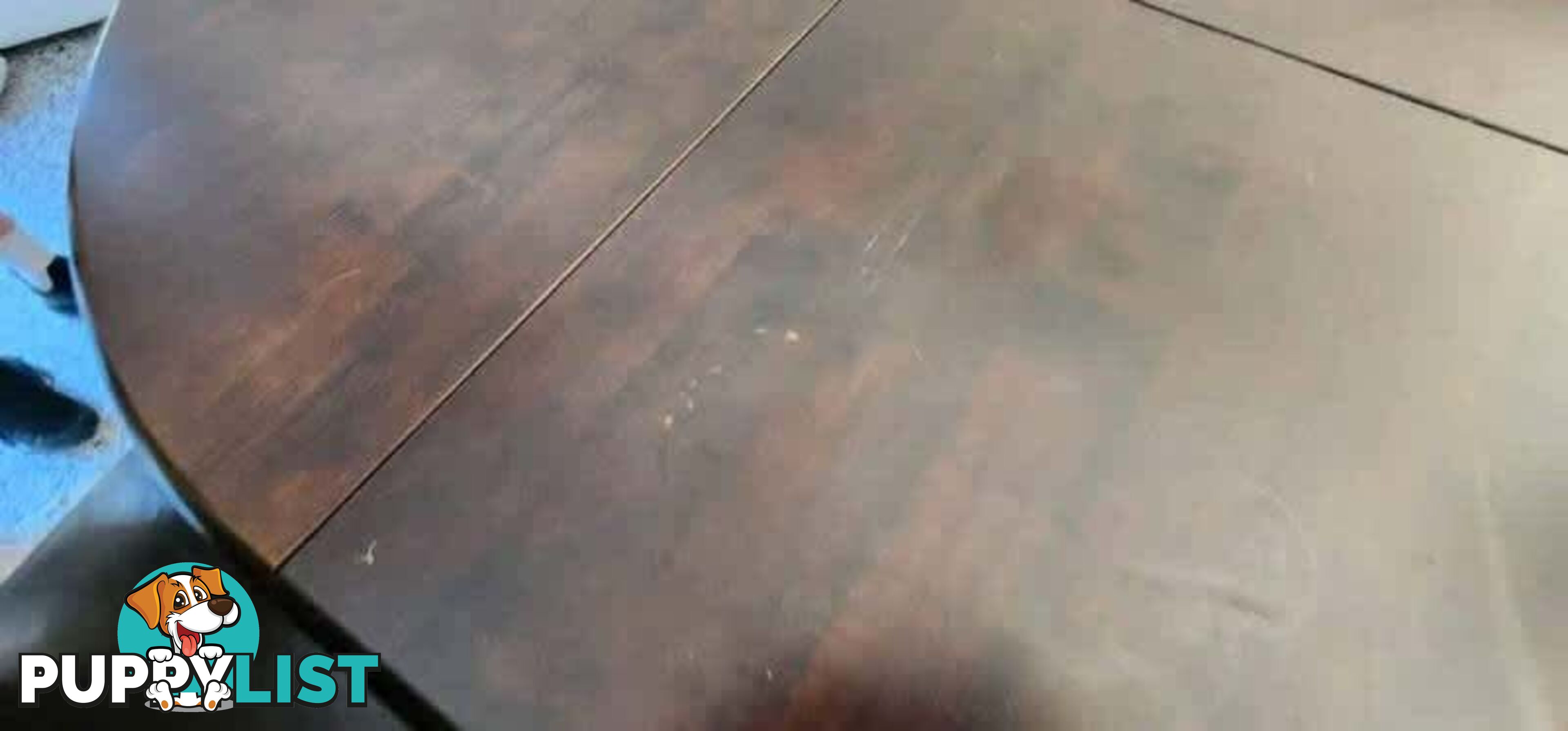 Elegant Dark Wood Dining Table with 6 Leather Chairs Good Condition