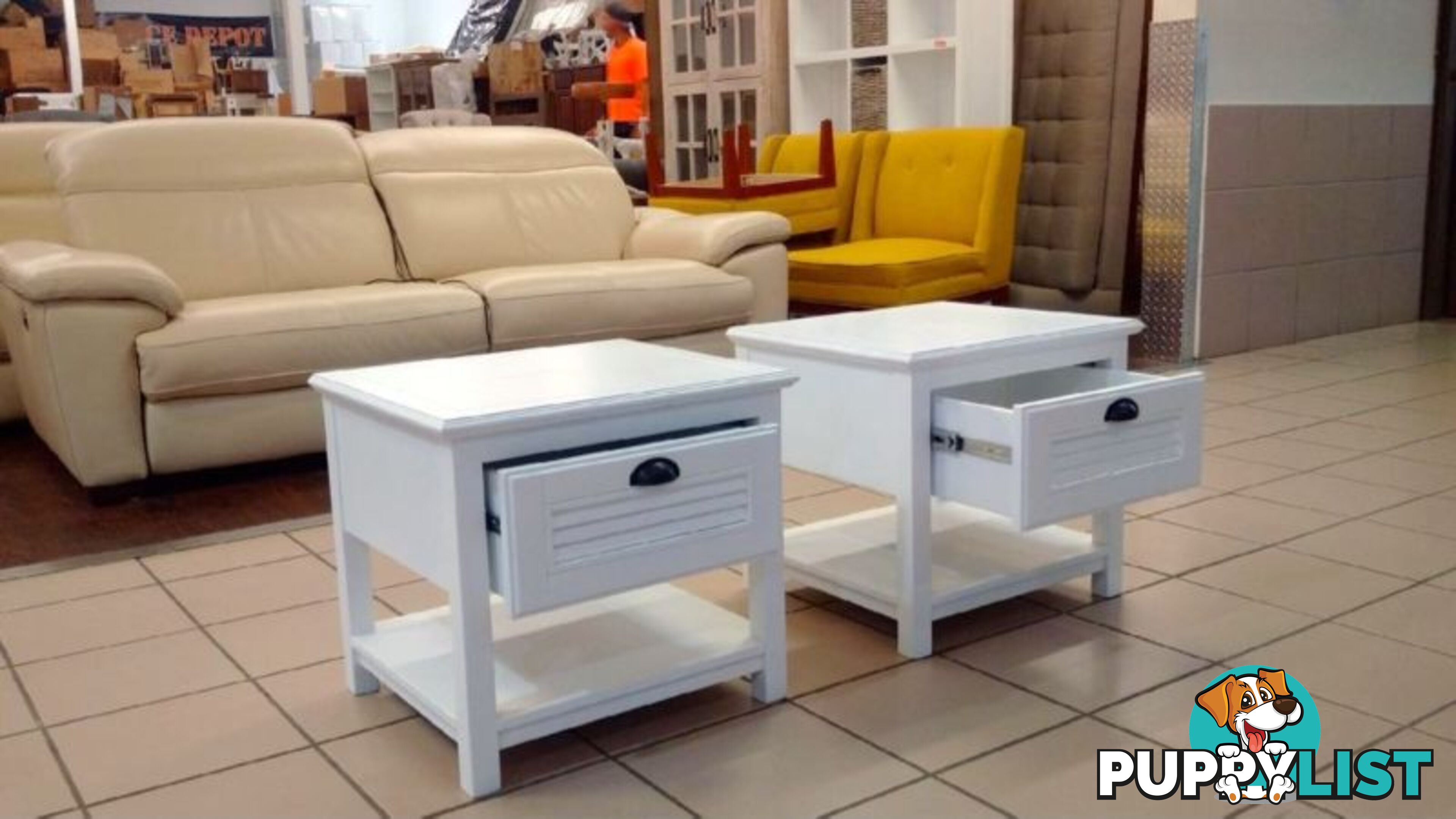 1 DRAWER BEDSIDE TABLE (WHITE)