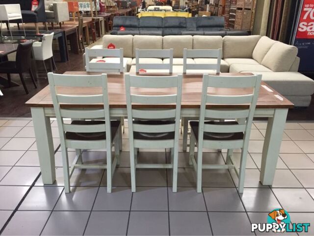 CLEARANCE - SNOWY RIVER DINING SET (7 PIECES)