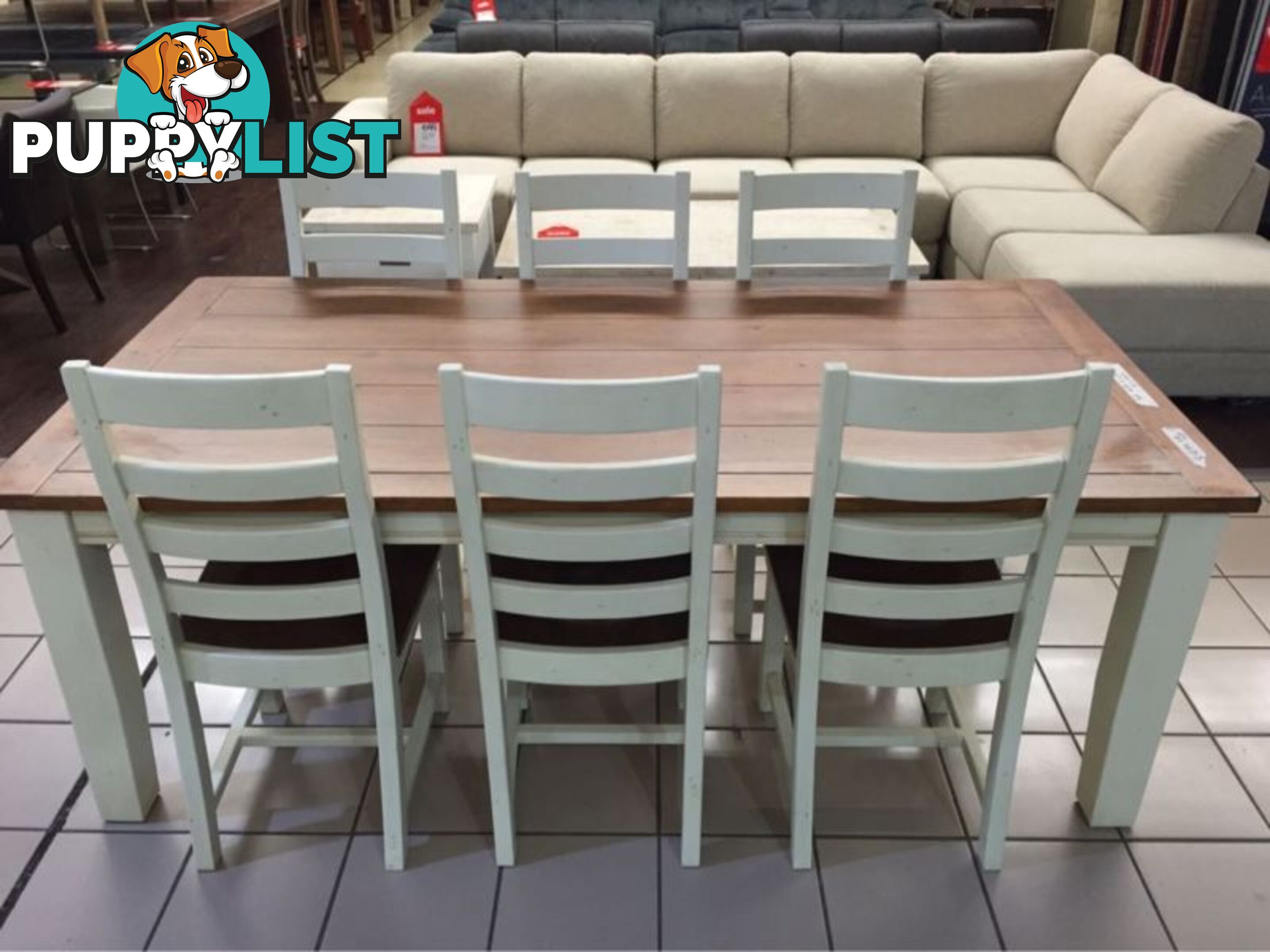 CLEARANCE - SNOWY RIVER DINING SET (7 PIECES)