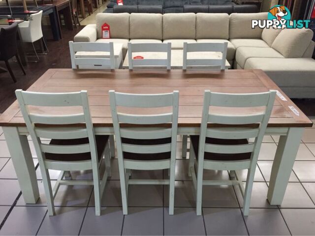 CLEARANCE - SNOWY RIVER DINING SET (7 PIECES)